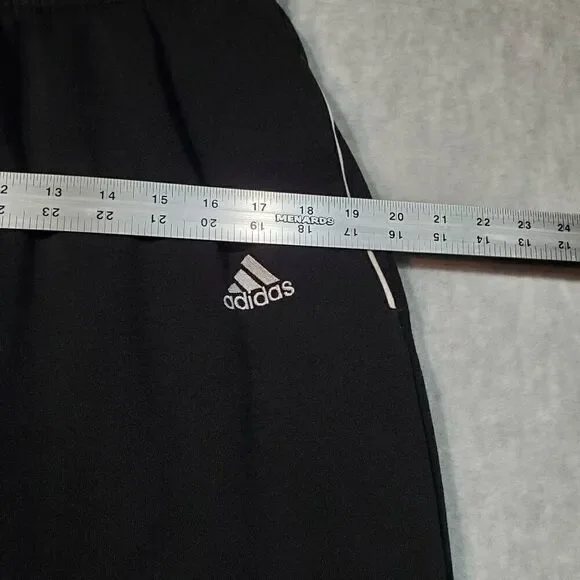 Vtg Adidas Pants Men Medium Black Y2K Track Tapered Ankle Zip Sweat Joggers - Picture 3 of 8